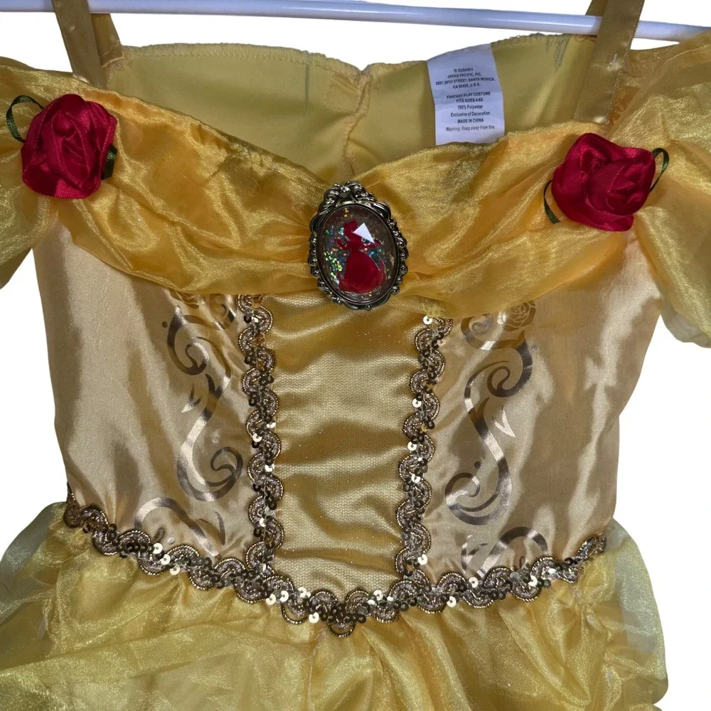 Disney Belle Beauty & the Beast Princess Costume Majestic Dress 4-6X Roses Gold